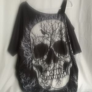 Rosegal Skull Off The Shoulder Tee